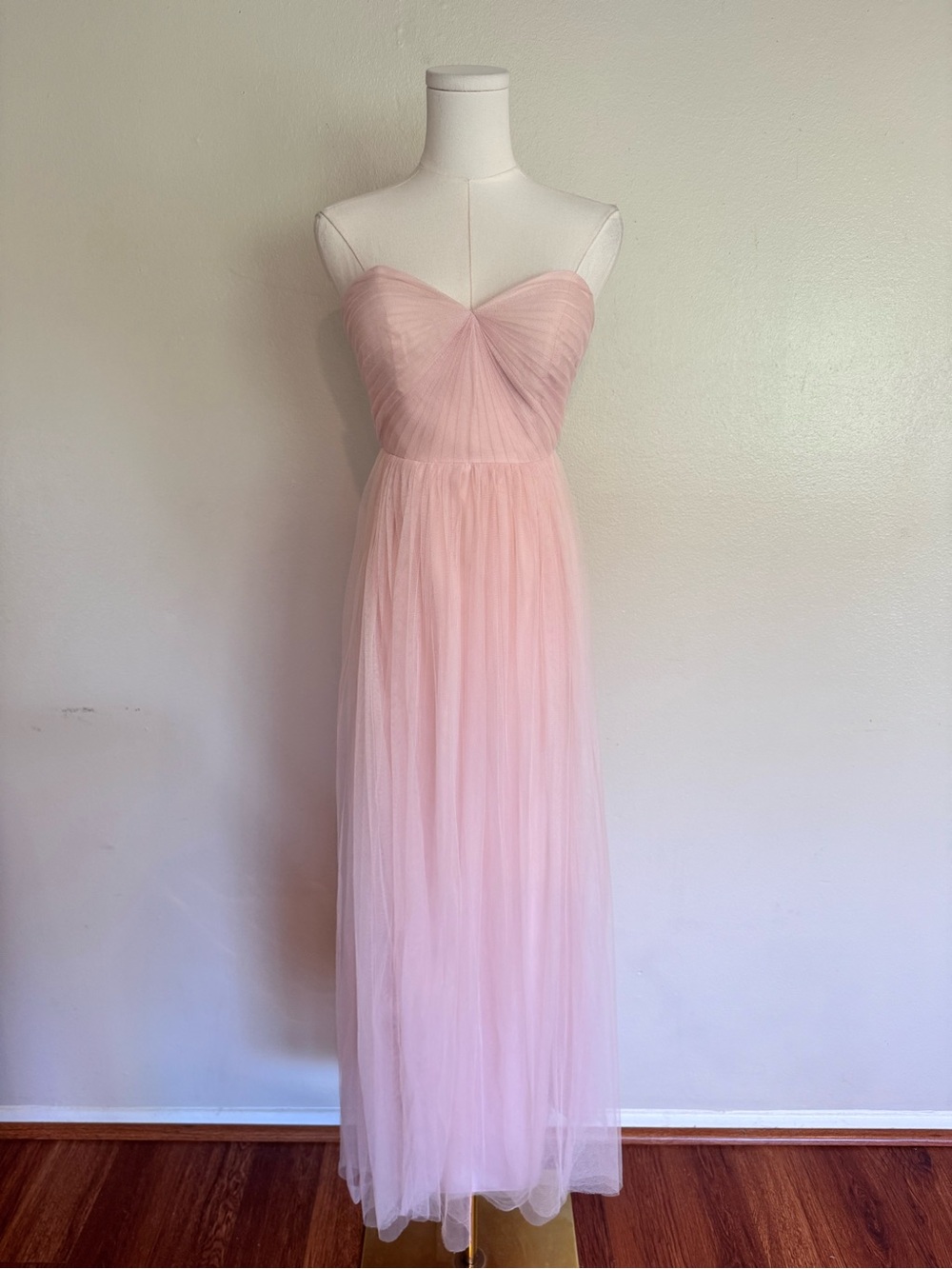 Jenny Yoo Strapless Sweetheart Tulle Gown in Blush